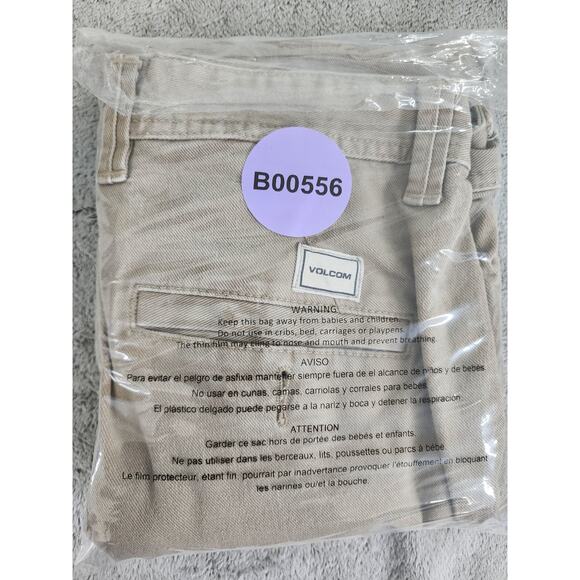 Volcom Stone Made Stretch Cotton Chino Pants Size 29 Tan Casual Straight Leg - Picture 15 of 15